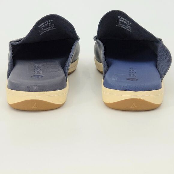 Sperry Mulefish Boat Shoes Womens Size 6 Blue Distressed Leather Nautical Prep - Picture 8 of 11